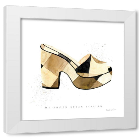 Beach Glam V White Modern Wood Framed Art Print by Charro, Mercedes Lopez