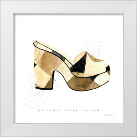 Beach Glam V White Modern Wood Framed Art Print by Charro, Mercedes Lopez