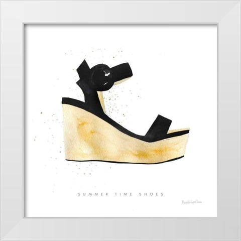 Beach Glam VII White Modern Wood Framed Art Print by Charro, Mercedes Lopez