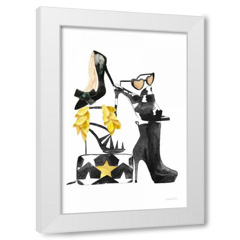 Glitz and Glam III White Modern Wood Framed Art Print by Charro, Mercedes Lopez