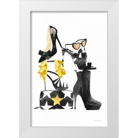 Glitz and Glam III White Modern Wood Framed Art Print by Charro, Mercedes Lopez