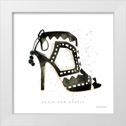 Glitz and Glam V White Modern Wood Framed Art Print by Charro, Mercedes Lopez