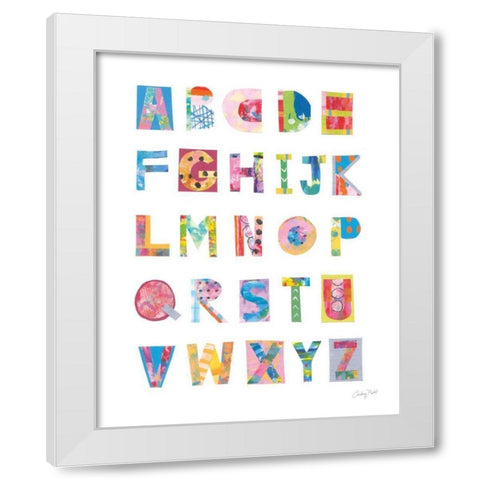 Alphabet Collage White Modern Wood Framed Art Print by Prahl, Courtney