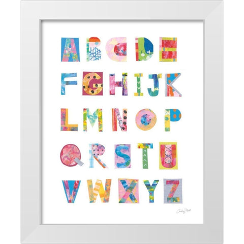 Alphabet Collage White Modern Wood Framed Art Print by Prahl, Courtney