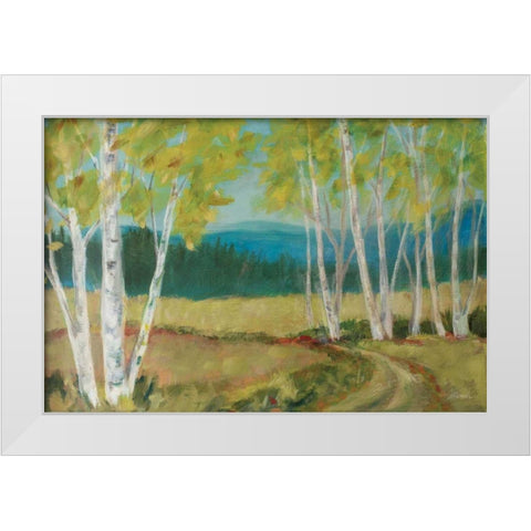 Birch Road White Modern Wood Framed Art Print by Schlabach, Sue