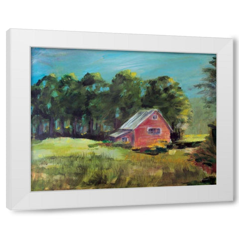 Buds Barn White Modern Wood Framed Art Print by Schlabach, Sue