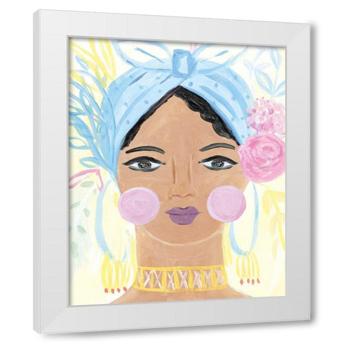Boho Lady IV White Modern Wood Framed Art Print by Zaman, Farida