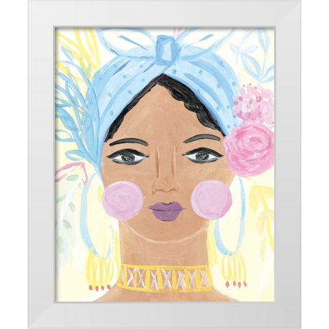 Boho Lady IV White Modern Wood Framed Art Print by Zaman, Farida