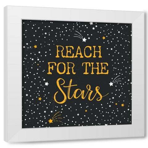 Reach for the Stars Charcoal Sq White Modern Wood Framed Art Print by Panganiban, Karyn