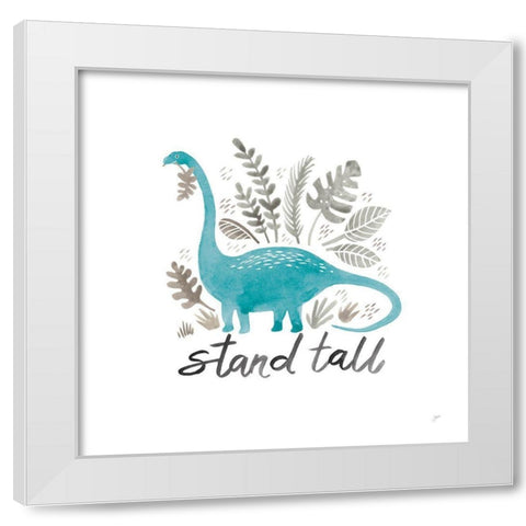 Dino Inspiration II Aqua White Modern Wood Framed Art Print by Panganiban, Karyn