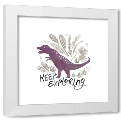 Dino Inspiration IV Purple White Modern Wood Framed Art Print by Panganiban, Karyn