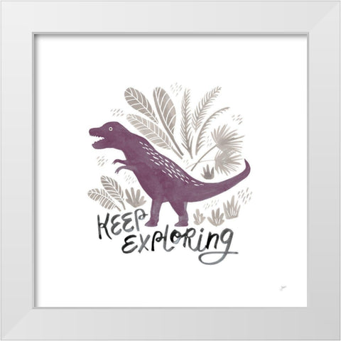 Dino Inspiration IV Purple White Modern Wood Framed Art Print by Panganiban, Karyn