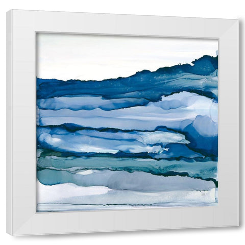Blue Grayscape III White Modern Wood Framed Art Print by Paschke, Chris
