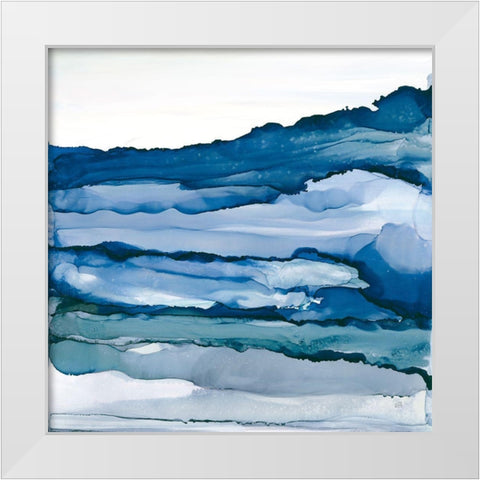 Blue Grayscape III White Modern Wood Framed Art Print by Paschke, Chris