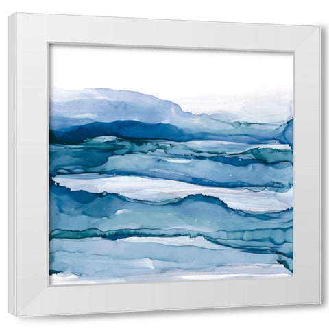 Blue Grayscape IV White Modern Wood Framed Art Print by Paschke, Chris