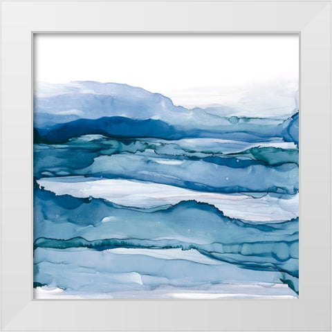 Blue Grayscape IV White Modern Wood Framed Art Print by Paschke, Chris