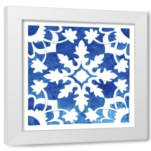 Andalusian Tile II White Modern Wood Framed Art Print by Charro, Mercedes Lopez
