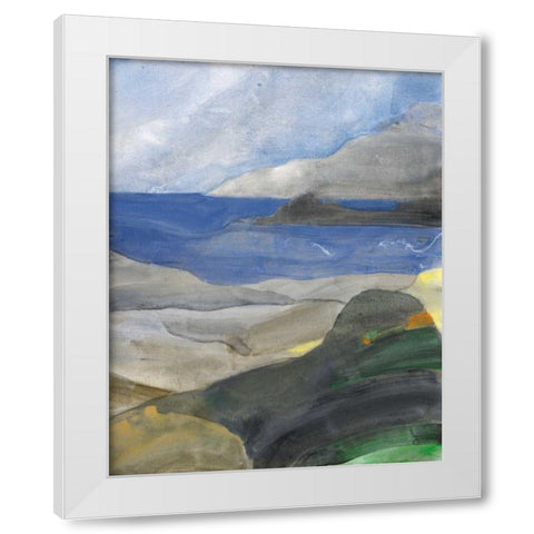 Above the Bay II White Modern Wood Framed Art Print by Hristova, Albena
