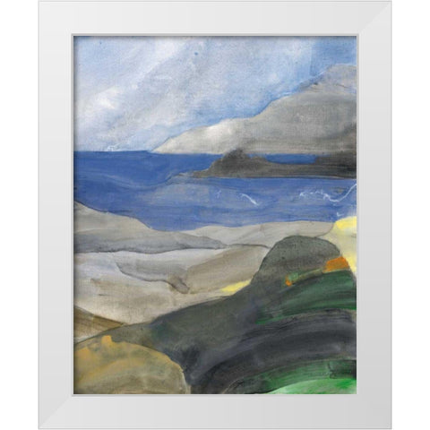 Above the Bay II White Modern Wood Framed Art Print by Hristova, Albena