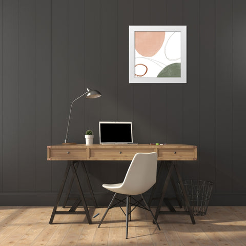 Threads of Motion I Warm Crop White Modern Wood Framed Art Print by Nai, Danhui