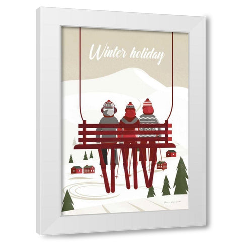 Winter Holiday Red White Modern Wood Framed Art Print by Escalante, Omar