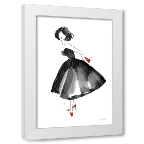Fashion Debutante with Red White Modern Wood Framed Art Print by Charro, Mercedes Lopez