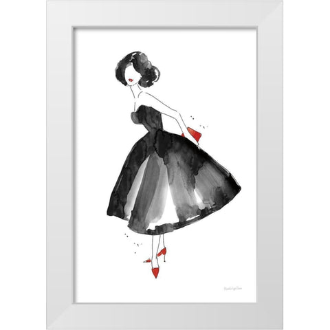 Fashion Debutante with Red White Modern Wood Framed Art Print by Charro, Mercedes Lopez