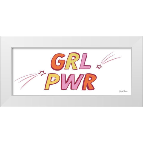 Girl Power White Modern Wood Framed Art Print by Zaman, Farida