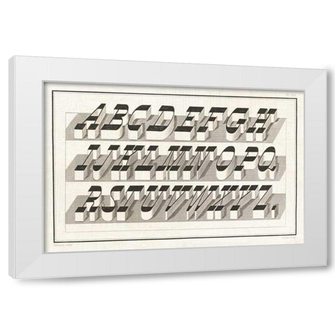 Bold Alphabet White Modern Wood Framed Art Print by Wild Apple Portfolio