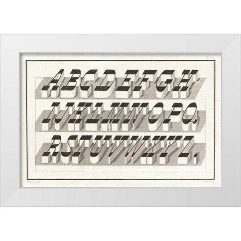 Bold Alphabet White Modern Wood Framed Art Print by Wild Apple Portfolio