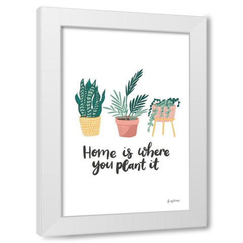 Plant It Retro White Modern Wood Framed Art Print by Thorns, Becky