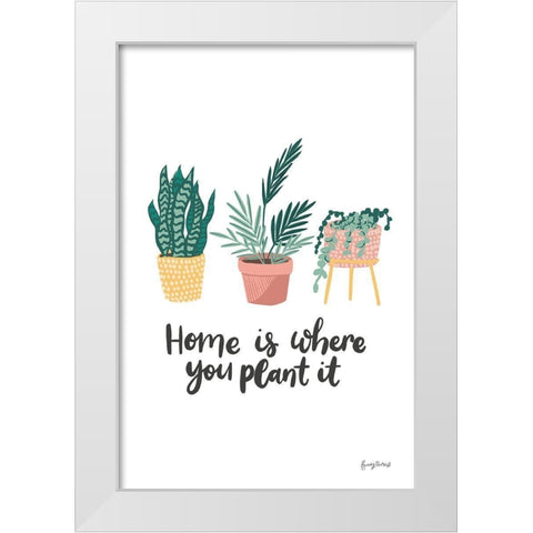 Plant It Retro White Modern Wood Framed Art Print by Thorns, Becky