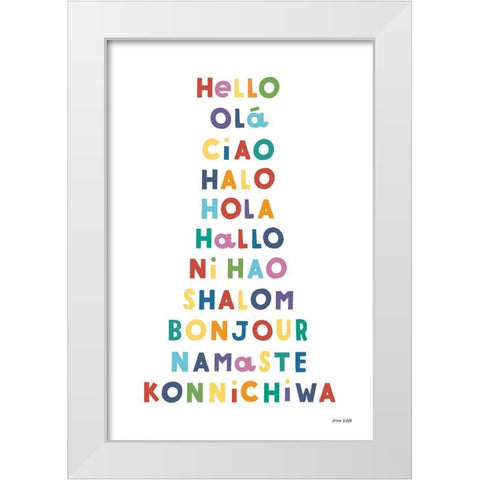 Say Hello White Modern Wood Framed Art Print by Kelle, Ann