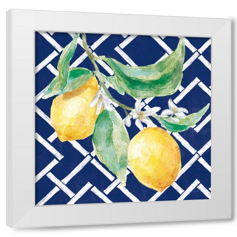 Everyday Chinoiserie Lemons I White Modern Wood Framed Art Print by Urban, Mary