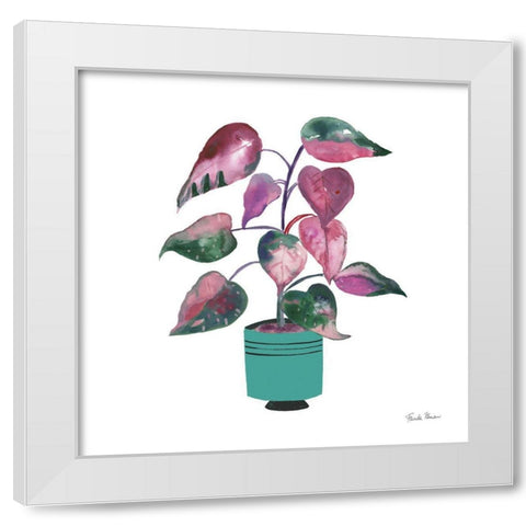 Potted Jewels II Aqua White Modern Wood Framed Art Print by Zaman, Farida