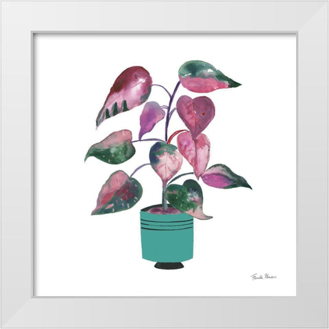 Potted Jewels II Aqua White Modern Wood Framed Art Print by Zaman, Farida