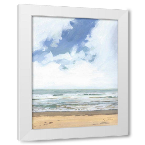 Walk on the Beach I White Modern Wood Framed Art Print by Munger, Pamela