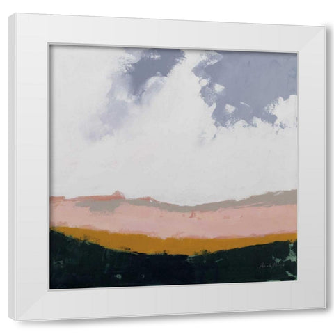 Hills Beyond Hills White Modern Wood Framed Art Print by Munger, Pamela