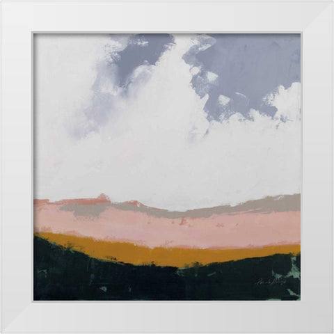 Hills Beyond Hills White Modern Wood Framed Art Print by Munger, Pamela