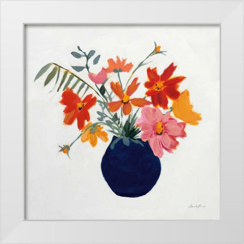 Simplicity Bouquet II White Modern Wood Framed Art Print by Munger, Pamela