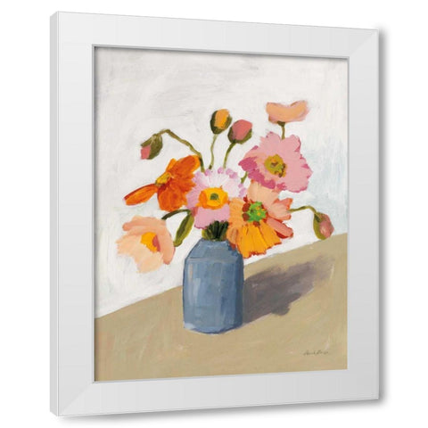 Subtle Bouquet White Modern Wood Framed Art Print by Munger, Pamela
