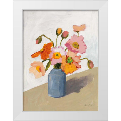 Subtle Bouquet White Modern Wood Framed Art Print by Munger, Pamela