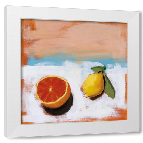 Fruit and Cheer I White Modern Wood Framed Art Print by Munger, Pamela