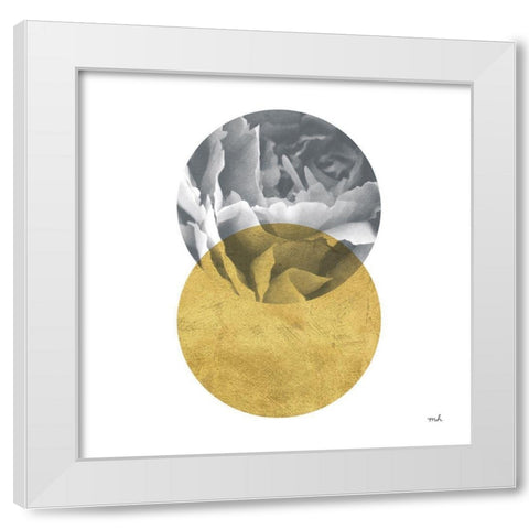 Blossoms I Gold White Modern Wood Framed Art Print by Hershey, Moira