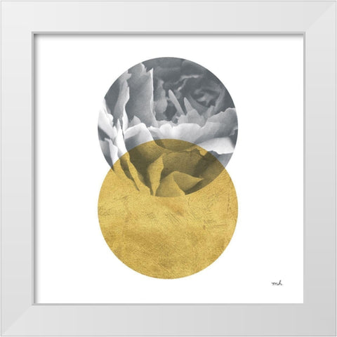 Blossoms I Gold White Modern Wood Framed Art Print by Hershey, Moira