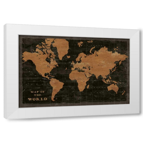 World Map Industrial White Modern Wood Framed Art Print by Schlabach, Sue