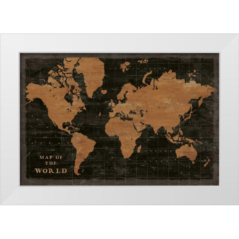 World Map Industrial White Modern Wood Framed Art Print by Schlabach, Sue