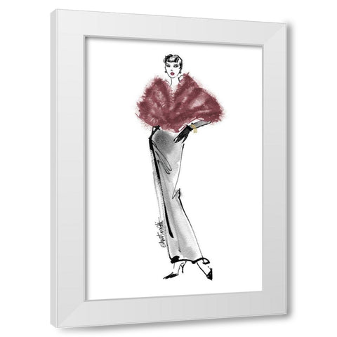 Fifties Fashion I v2 Plum White Modern Wood Framed Art Print by Tavoletti, Anne