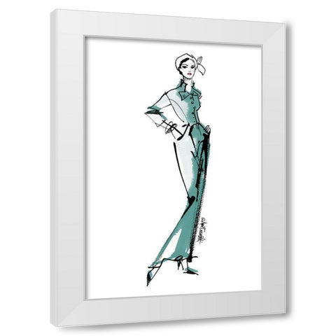 Fifties Fashion III v2 Green White Modern Wood Framed Art Print by Tavoletti, Anne
