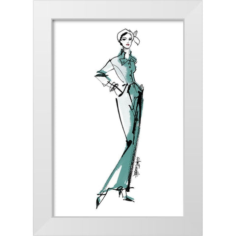 Fifties Fashion III v2 Green White Modern Wood Framed Art Print by Tavoletti, Anne
